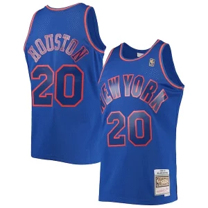 Allan Houston New York Knicks 1996/97 Throwback Dark Swingman Jersey Eye - catching Blue Great for Fans