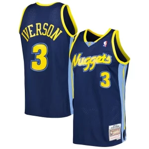 Allen Iverson Denver Nuggets Hardwood Classics Swingman Jersey Navy Eye - catching Perfect for Game Day