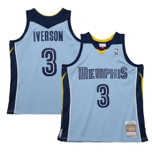 Allen Iverson Memphis Grizzlies 2009/10 Hardwood Classics Swingman Chic Jersey Light Blue Ideal for Collectors