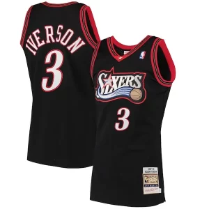 Allen Iverson Philadelphia 76ers 1997/98 Hardwood Classics Authentic Chic Jersey Black for Basketball Enthusiasts