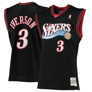 Allen Iverson Philadelphia 76ers 2000/01 Hardwood Gorgeous Classics Swingman Jersey Black Perfect for Game Day