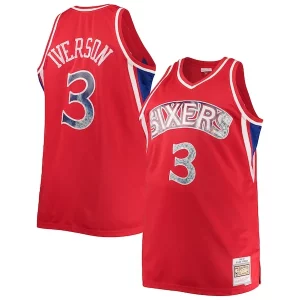 Allen Iverson Philadelphia 76ers Big & Tall 1996/97 NBA 75th Anniversary Diamond Swingman Stylish Jersey Red Perfect for Game Day