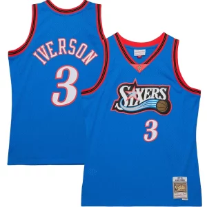 Allen Iverson Philadelphia 76ers Hardwood Classics Elegant 1997/98 Tropical Swingman Jersey Royal Great for Fans