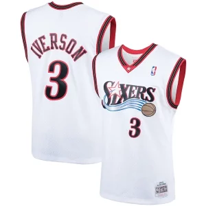Allen Iverson Philadelphia 76ers Hardwood Classics Swingman Chic Jersey White/Royal Perfect for Game Day