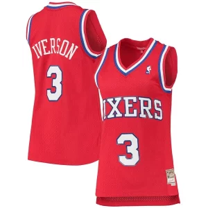 Allen Iverson Philadelphia Trendy 76ers Women's 2002/03 Hardwood Classics Swingman Jersey Red for Basketball Enthusiasts