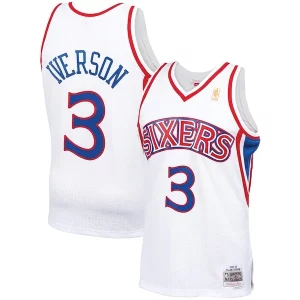 Allen Trendy Iverson Philadelphia 76ers 1996/97 Hardwood Classics Swingman Jersey White/Red/Royal/Black for Basketball Enthusiasts