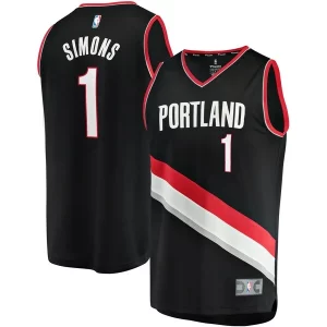 Anfernee Simons Portland Eye - catching Trail Blazers Youth Fast Break Player Jersey Icon Edition Black Must - Have for Jerseys Lovers