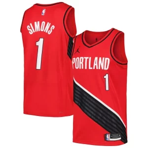 Anfernee Simons Portland Trail Blazers Jordan Elegant Brand Swingman Player Jersey Statement Edition Red/Black Must - Have for Jerseys Lovers