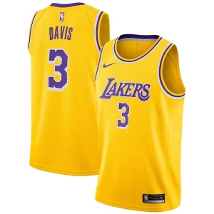 Anthony Davis Los Angeles Lakers Nike 2019/20 Swingman Jersey Premium Gold Icon Edition Great for Fans