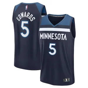 Anthony Edwards Minnesota Timberwolves Fast Break Replica Player Jersey Icon Edition Gorgeous Navy Must - Have for Jerseys Lovers