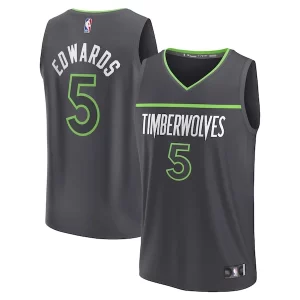 Anthony Unique Edwards Minnesota Timberwolves Youth Fast Break Replica Player Jersey Statement Edition Anthracite Ideal for Collectors
