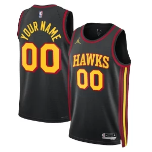 Atlanta Hawks Fabulous Jordan Brand Unisex 2022/23 Swingman Custom Jersey Statement Edition Black Ideal for Collectors