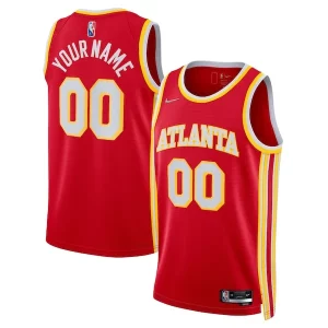 Atlanta Hawks Nike 2021/22 Diamond Swingman Custom Jersey Trendy Icon Edition Red Great for Fans