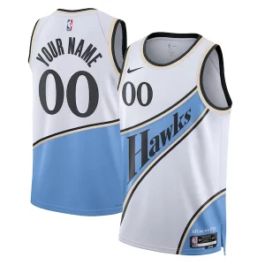 Atlanta Hawks Nike Unisex Eye - catching 2024/25 Custom Swingman Jersey City Edition White Great for Fans