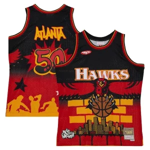 Atlanta Hawks x Gorgeous Tats Cru Hardwood Classics Fashion Jersey Black Great for Fans