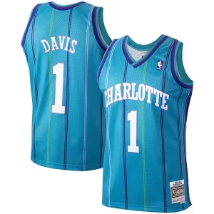 Baron Davis Charlotte Hornets 1999/00 Hardwood Classics Swingman Premium Jersey Teal Must - Have for Jerseys Lovers