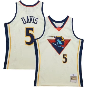 Baron Davis Golden Trendy State Warriors Chainstitch Swingman Jersey Cream Great for Fans