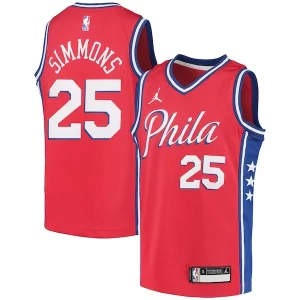 Ben Simmons Philadelphia 76ers Jordan Brand Youth 2020/21 Swingman Player Jersey Eye - catching Statement Edition Red Must - Have for Jerseys Lovers