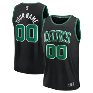 Boston Celtics Youth Custom Fast Fabulous Break Jersey Black Statement Edition/Kelly Green/White for Basketball Enthusiasts