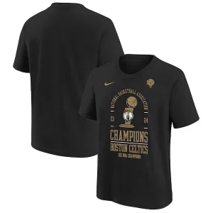 Boston Celtics Nike Youth Premium 18 Time NBA Finals Champions Locker Room T Shirt Black Great for Fans
