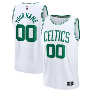 Boston Celtics Fast Break Custom Jersey Association Edition White/Kelly Green/Black Unique Must - Have for Jerseys Lovers
