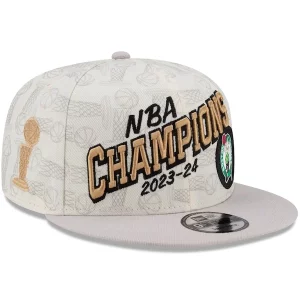Boston Stylish Celtics New Era 2024 NBA Finals Champions Locker Room 9FIFTY Snapback Hat Cream for Basketball Enthusiasts