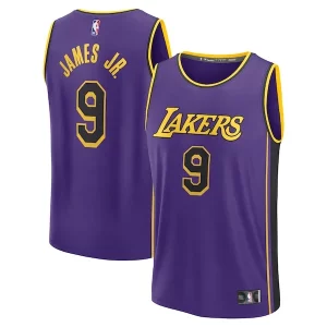 Bronny James Los Angeles Lakers Fast Stylish Break Replica Player Jersey Statement Edition Purple Must - Have for Jerseys Lovers