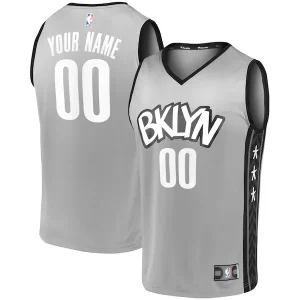 Brooklyn Fabulous Nets Youth Custom Fast Break Replica Jersey Gray Statement Edition Great for Fans