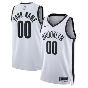 Brooklyn Nets Chic Nike Unisex Swingman Custom Jersey White Association Edition Must - Have for Jerseys Lovers