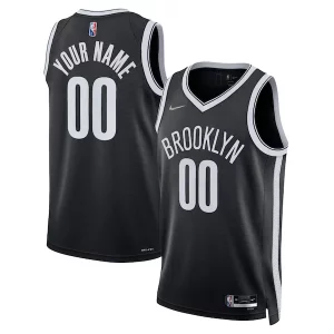 Brooklyn Nets Nike 2021/22 Diamond Stylish Swingman Custom Jersey Icon Edition Black Must - Have for Jerseys Lovers