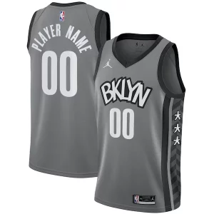 Brooklyn Trendy Nets Jordan Brand Swingman Custom Jersey Statement Edition Gray Must - Have for Jerseys Lovers
