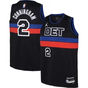 Cade Cunningham Detroit Pistons Jordan Unique Brand Youth Swingman Jersey Statement Edition Black Must - Have for Jerseys Lovers