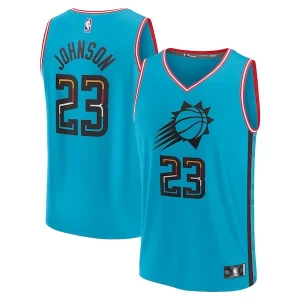Cameron Eye - catching Johnson Phoenix Suns Youth 2022/23 Fast Break Jersey City Edition Turquoise for Basketball Enthusiasts