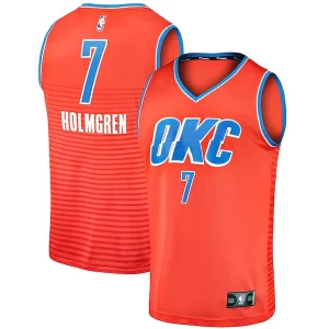 Chet Holmgren Oklahoma City Thunder Fast Elegant Break Replica Player Jersey Statement Edition Orange Perfect for Game Day