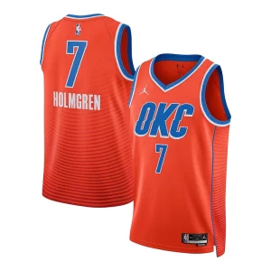 Chet Holmgren Elegant Oklahoma City Thunder Jordan Brand Unisex Swingman Jersey Statement Edition Orange Must - Have for Jerseys Lovers