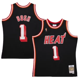 Chris Bosh Miami Eye - catching Heat 2013/14 Hardwood Classics Swingman Jersey Black Great for Fans