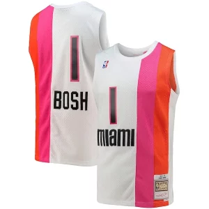 Chris Bosh Miami Heat 2001/02 Hardwood Classics Premium Swingman Jersey White Perfect for Game Day