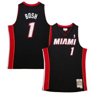 Chris Bosh Miami Heat Hardwood Classics Eye - catching Swingman Jersey Black Ideal for Collectors