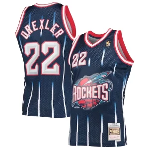 Clyde Drexler Houston Rockets 1996/97 Hardwood Fabulous Classics Swingman Jersey Navy for Basketball Enthusiasts