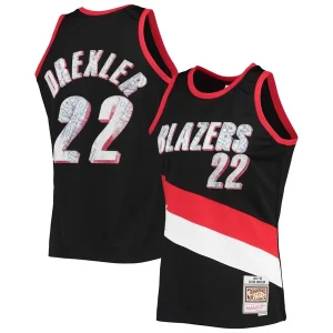 Clyde Drexler Portland Trail Blazers 1991/92 Hardwood Classics Fabulous NBA 75th Anniversary Diamond Swingman Jersey Black Perfect for Game Day