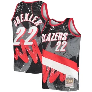 Clyde Drexler Portland Trail Blazers Trendy Hardwood Classics 1991/92 Hyper Hoops Swingman Jersey Black for Basketball Enthusiasts