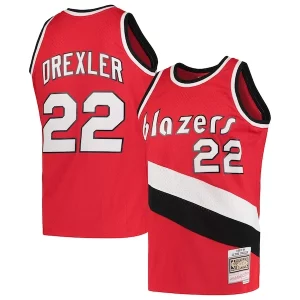 Clyde Gorgeous Drexler Portland Trail Blazers 1983/84 Hardwood Classics Swingman Jersey Red Perfect for Game Day