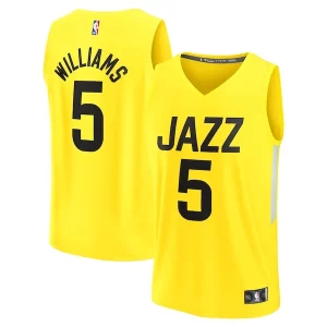 Cody Williams Utah Jazz Youth 2024 NBA Draft Fast Break Player Unique Jersey Icon Edition Yellow Ideal for Collectors