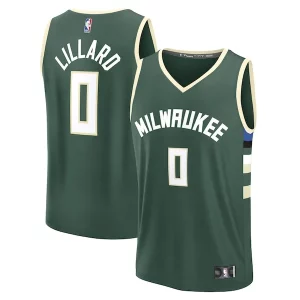 Damian Gorgeous Lillard Milwaukee Bucks Youth Fast Break Replica Player Jersey Icon Edition Hunter Green for Basketball Enthusiasts