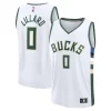 Damian Lillard Elegant Milwaukee Bucks Fast Break Replica Player Jersey Association Edition White Must - Have for Jerseys Lovers