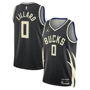 Damian Lillard Milwaukee Bucks Jordan Brand Unisex Swingman Unique Player Jersey Statement Edition Black for Basketball Enthusiasts