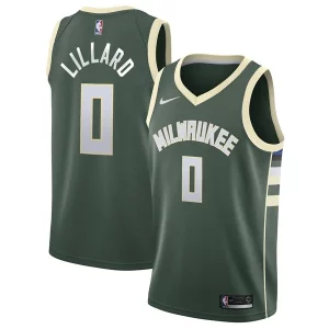 Damian Lillard Milwaukee Bucks Nike Elegant Unisex Swingman Player Jersey Icon Edition Hunter Green Must - Have for Jerseys Lovers
