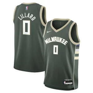 Damian Lillard Milwaukee Bucks Nike Unique Youth Swingman Jersey Icon Edition Hunter Green Ideal for Collectors