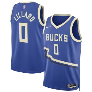 Damian Lillard Milwaukee Bucks Nike Unisex 2024/25 Swingman Chic Player Jersey City Edition Royal Perfect for Game Day