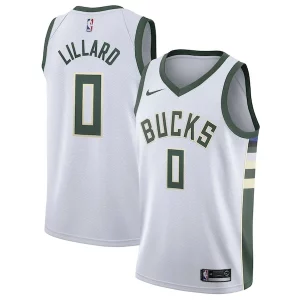 Damian Lillard Milwaukee Bucks Nike Unisex Swingman Player Jersey Association Edition White Premium Ideal for Collectors